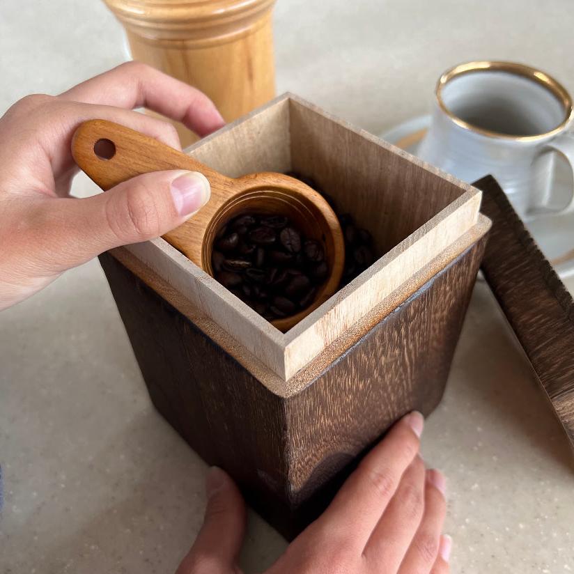 KIRIFT TOYAMA PAULOWNIA COFFE STRAGED BOX W4.3 x D4.3 x H5.5 in