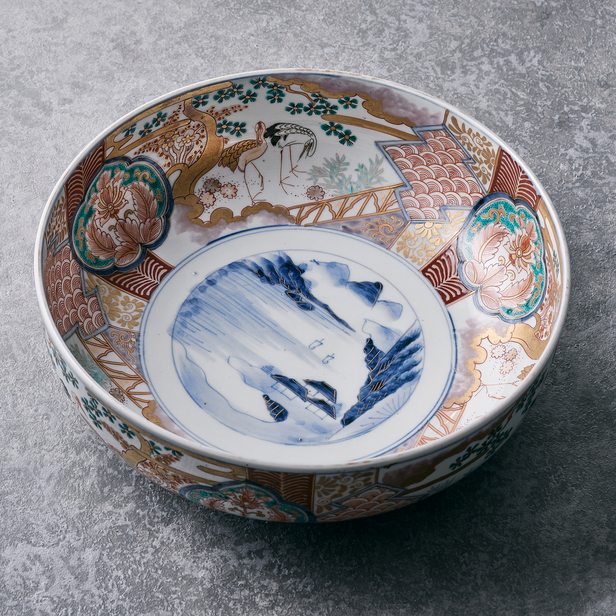IMARI WARE CLASSIC PATTERN BOWL 3PC SET  Φ11xH3.74in / 10xH3.34in / 8.6xH3in 古伊万里色絵三つ鉢SETセット