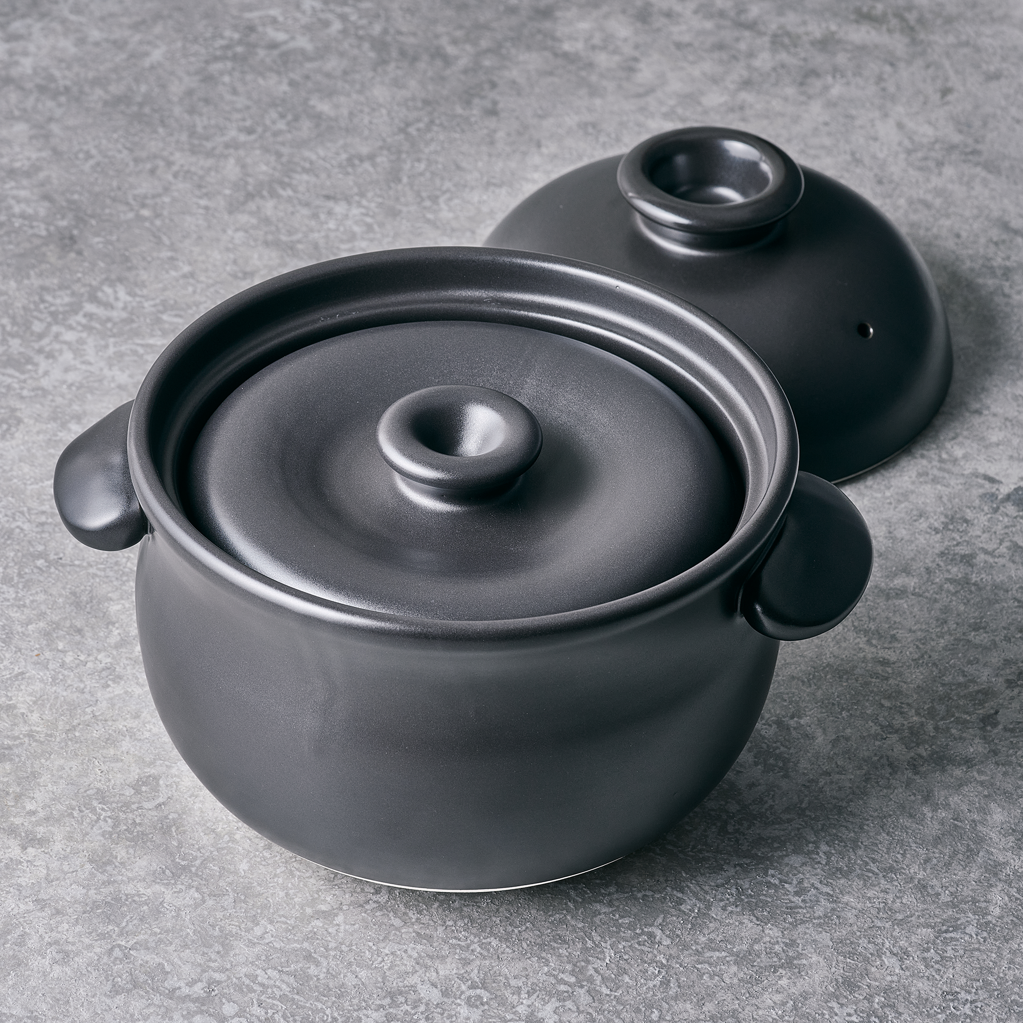 萬古焼 たいせい窯 土鍋(3合炊き) 直径 20cm 黒