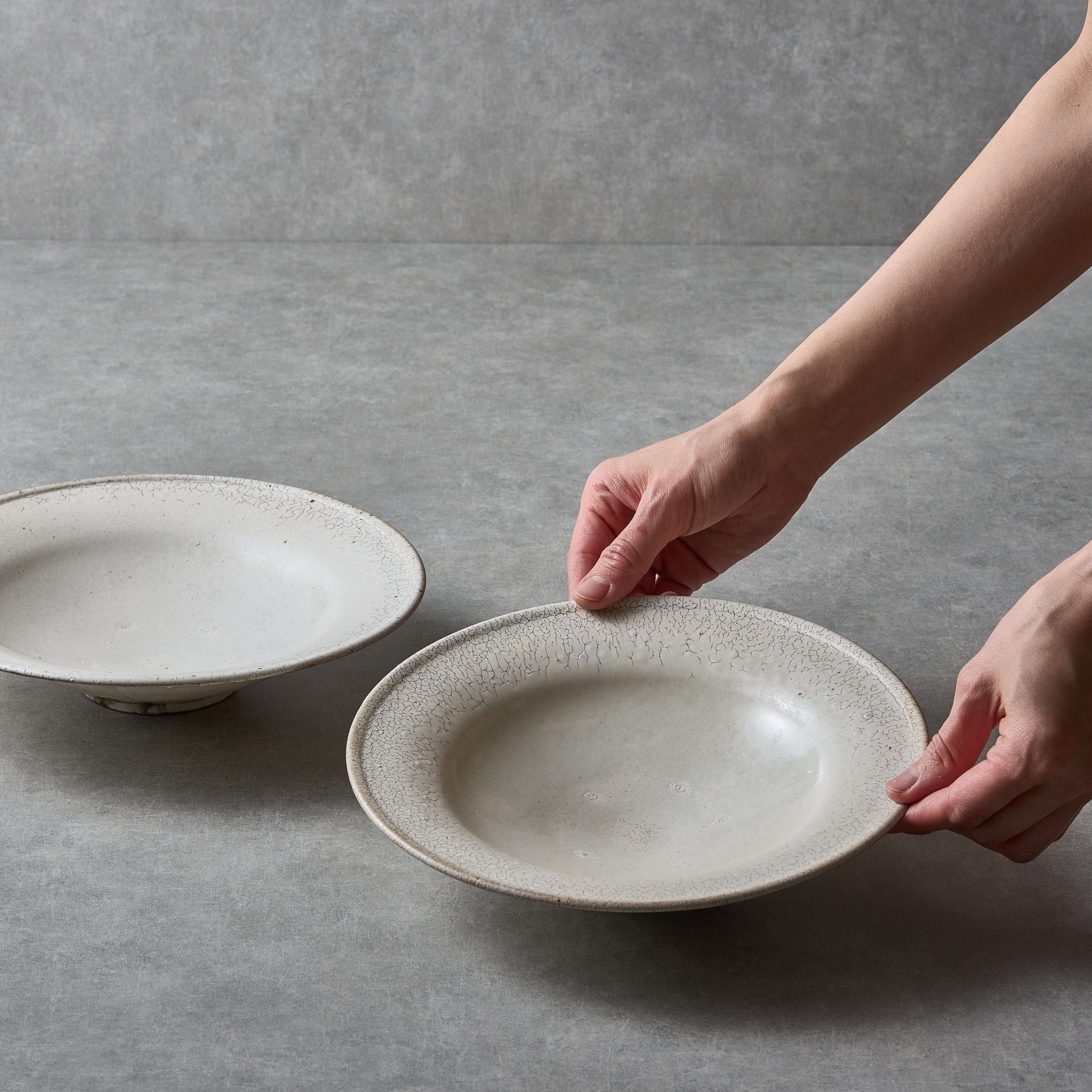 ATSUSHI SHIMOMURA BOWL KONAHIKI LIM Φ24cm 粉引8寸リム皿