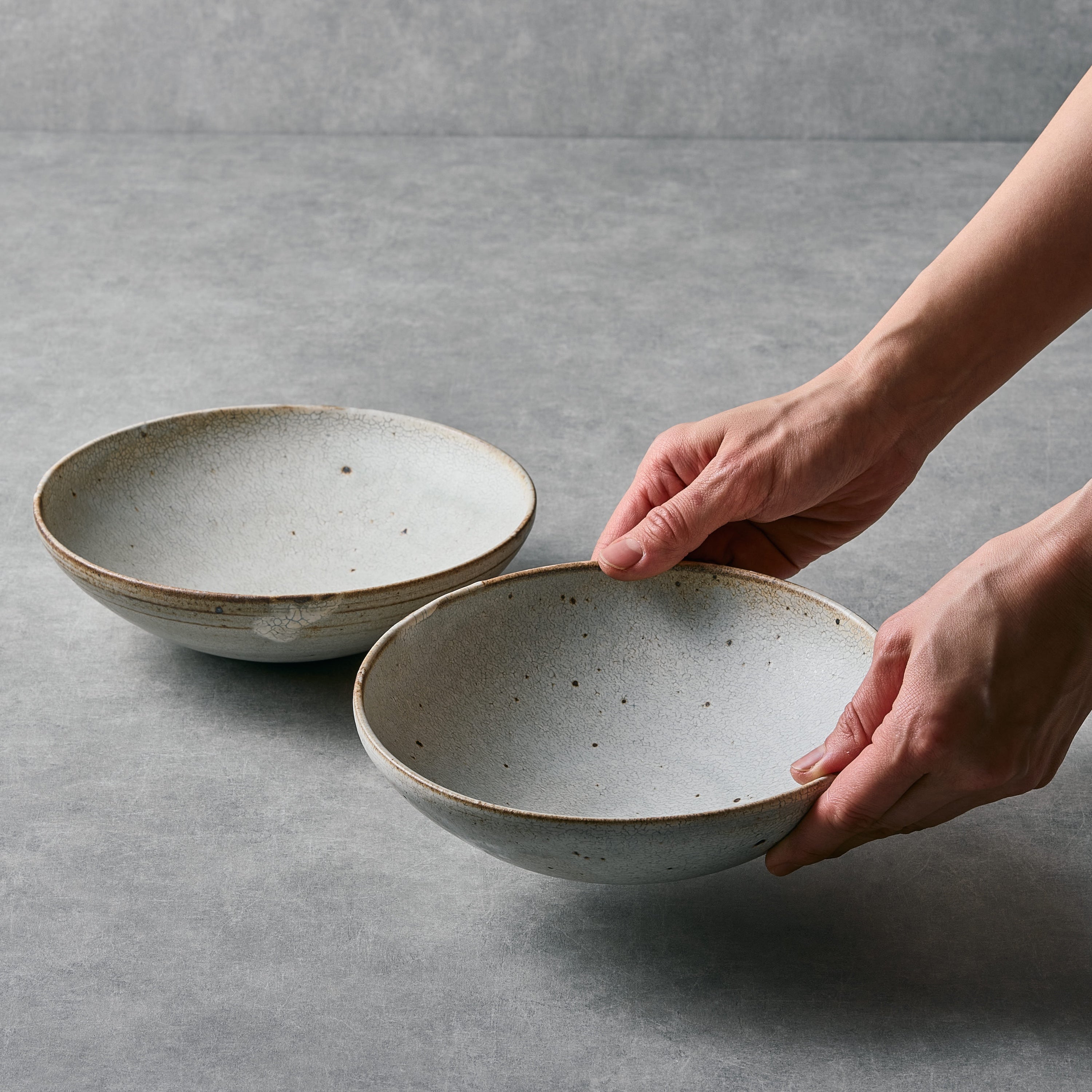 ATSUSHI SHIMOMURA KONAHIKI FUKABACHI Φ20cm 粉引き深鉢