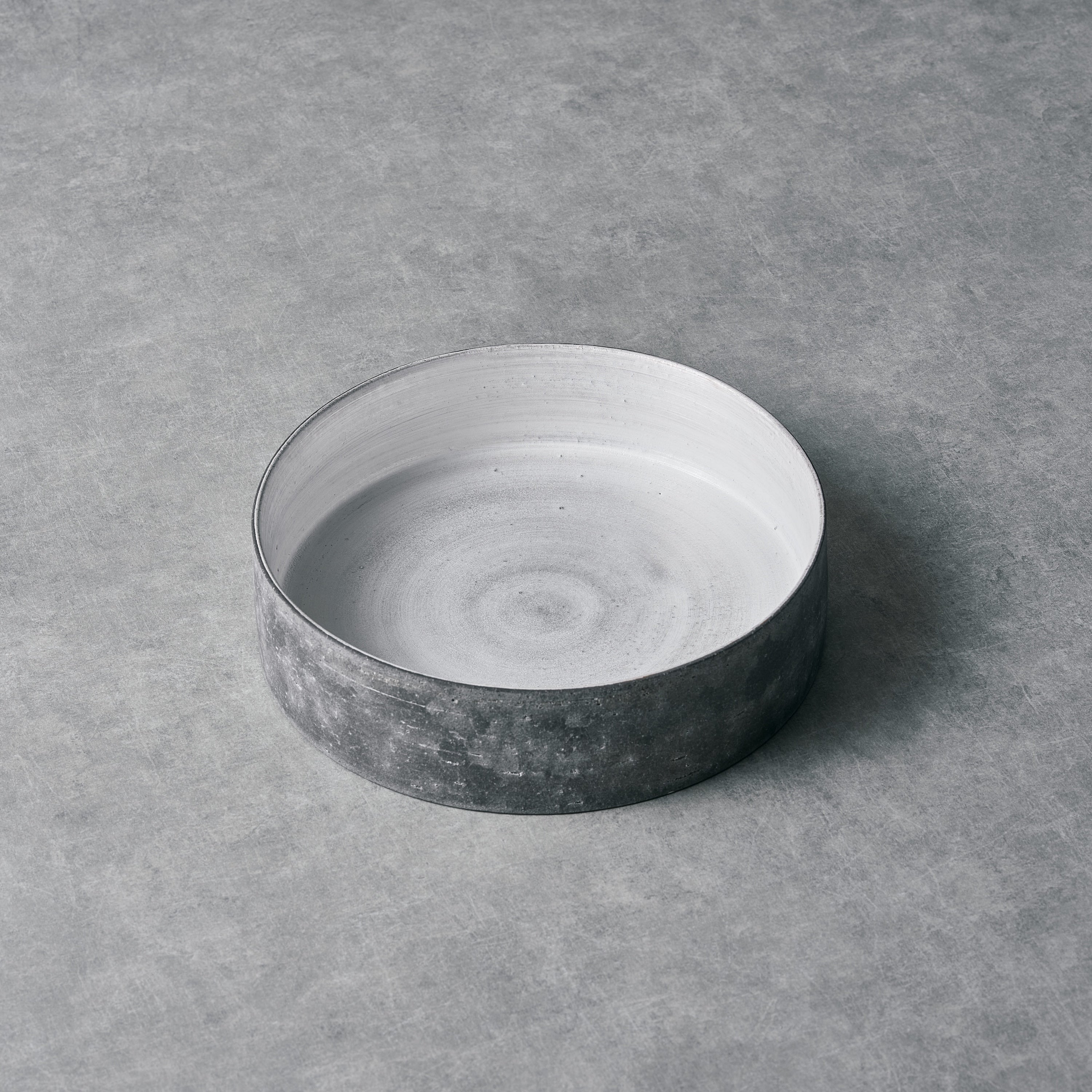KENJI OMORI BOWL SILVER GLAZE Φ20cm 銀彩ドラ鉢