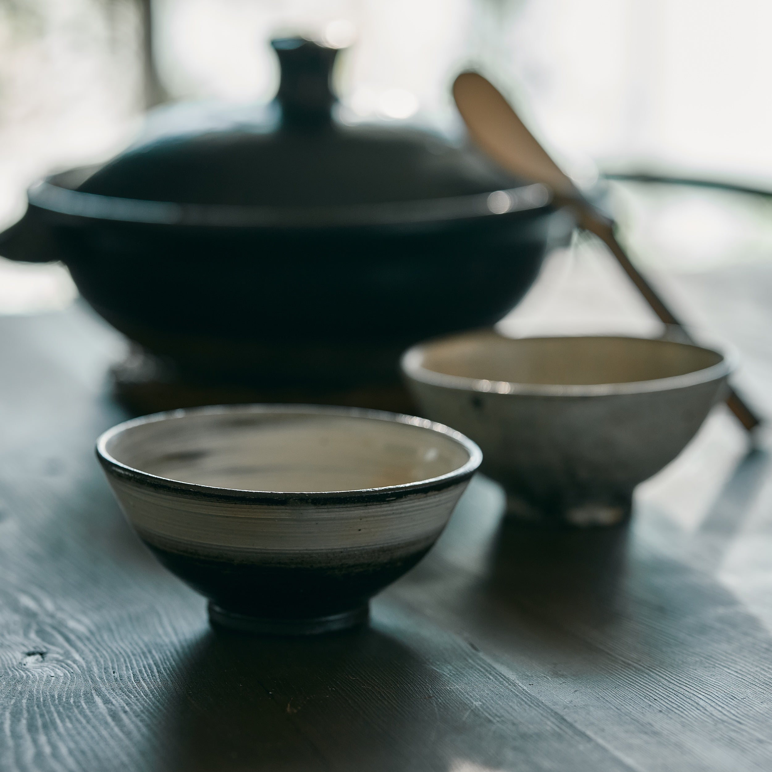 RYUTARO YAMADA RICE BOWL W4.7 x H2.2 in 刷毛目飯碗