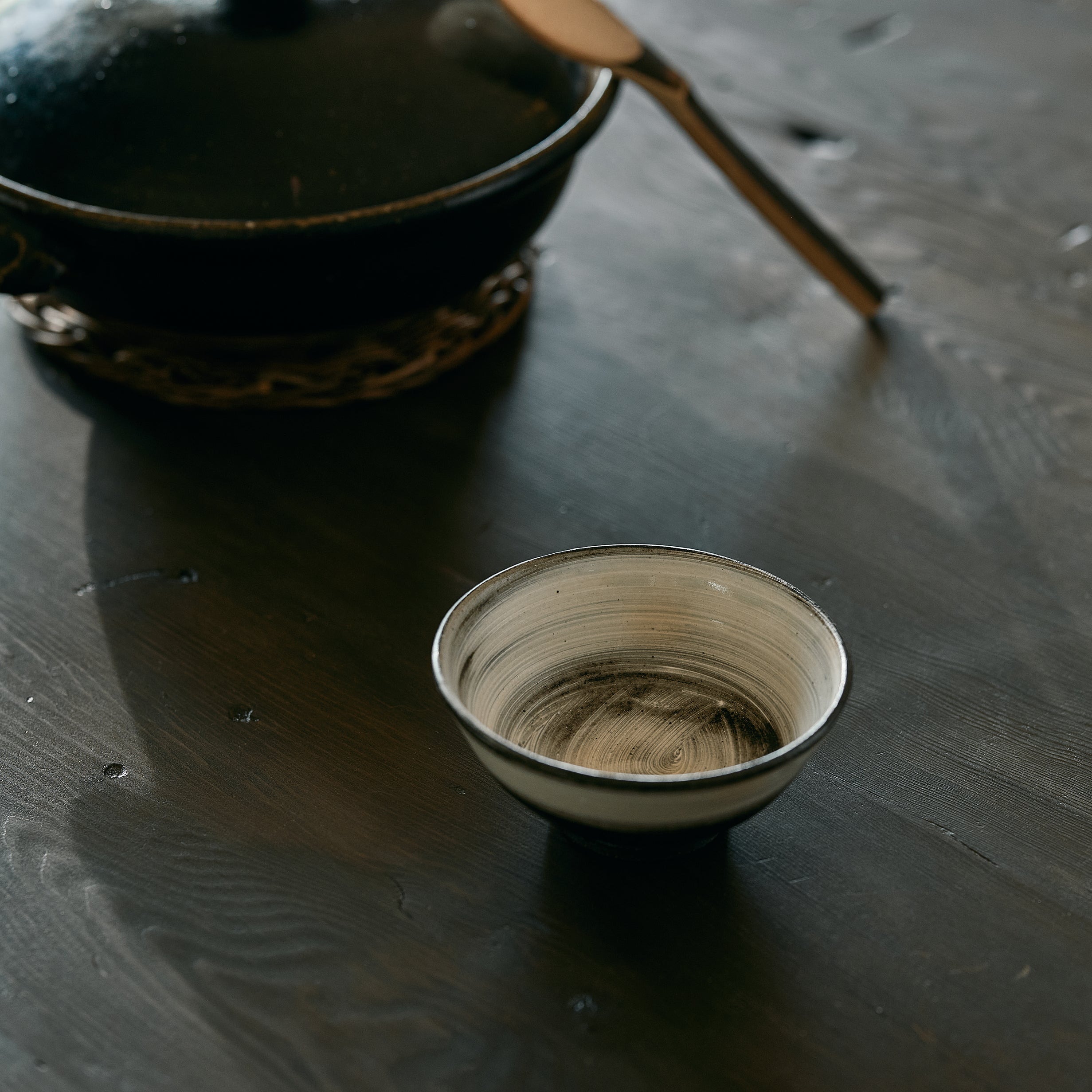 RYUTARO YAMADA RICE BOWL W4.7 x H2.2 in 刷毛目飯碗