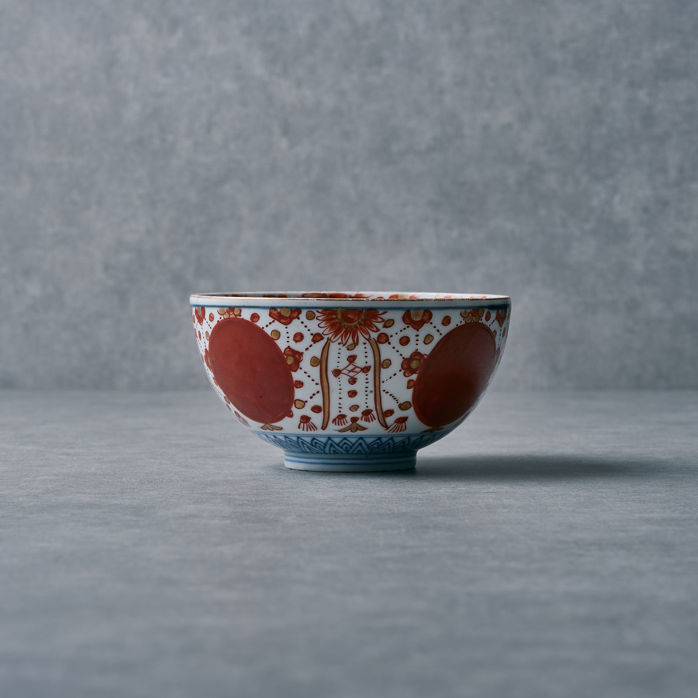 IMARI WARE AKADAMA RICE BOWL Φ4.9 x H2.57n