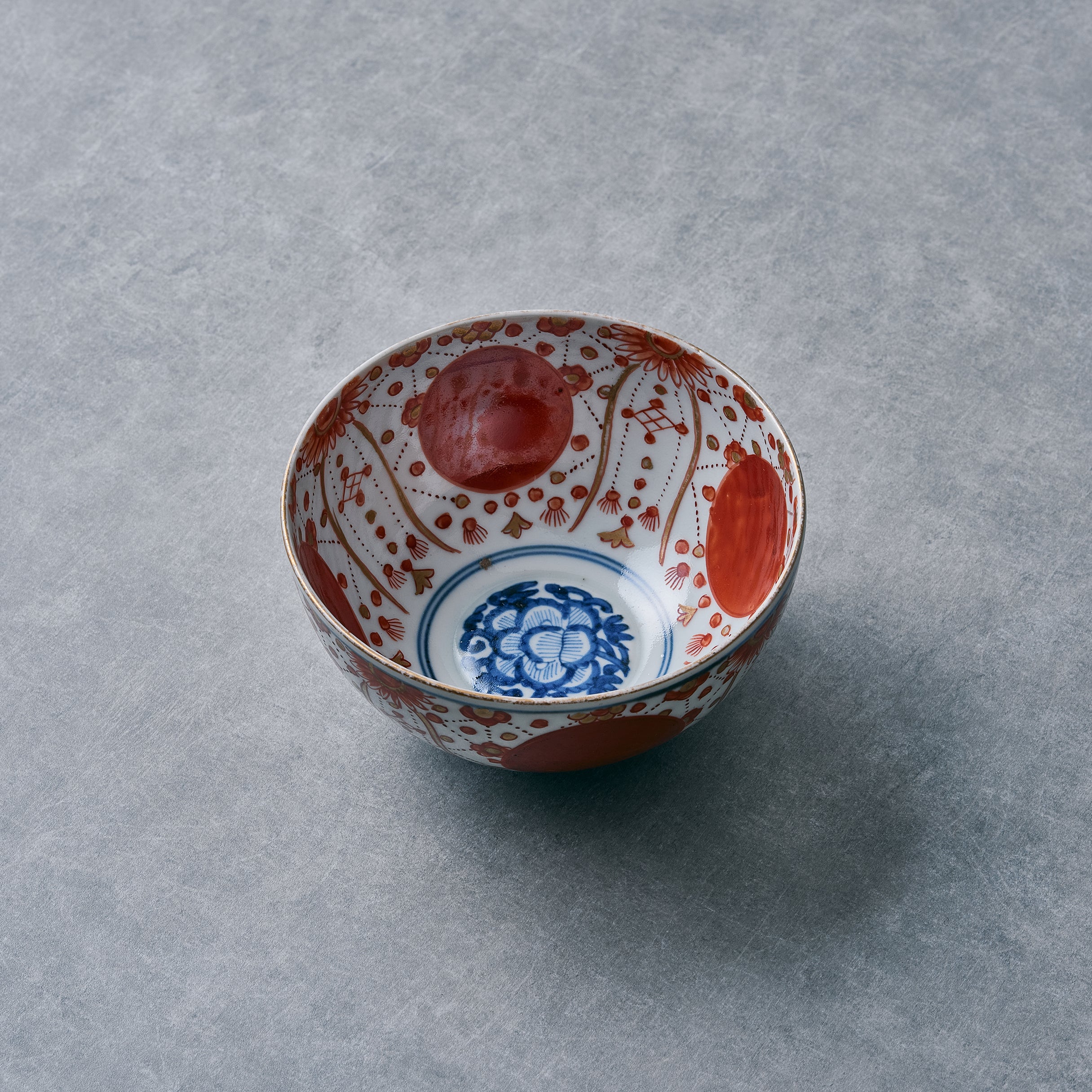 IMARI WARE AKADAMA RICE BOWL Φ4.9 x H2.57n