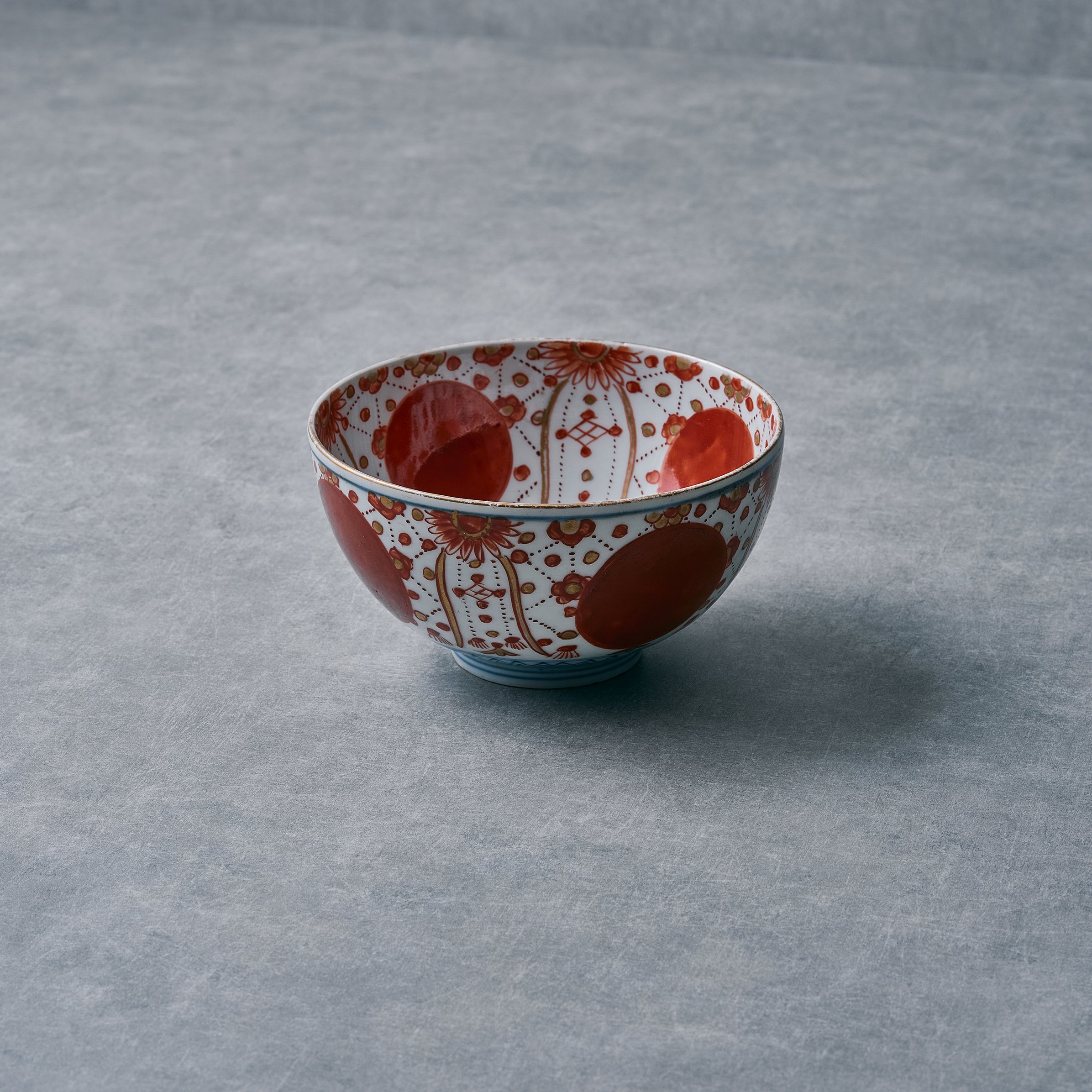 IMARI WARE AKADAMA RICE BOWL Φ4.9 x H2.57n