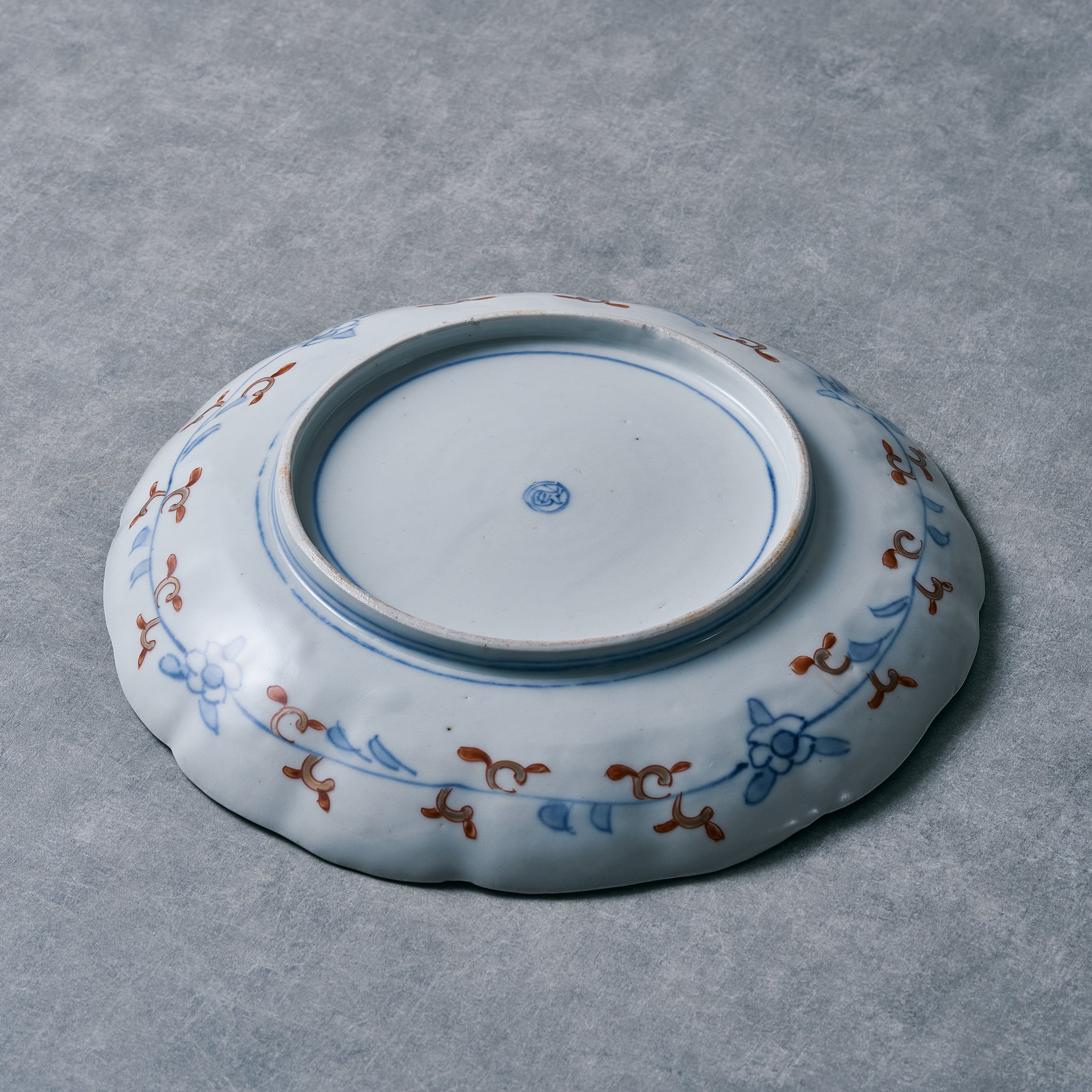 IMARI WARE 色鶴吉祥文七寸皿 /Φ8.46xH1.37n