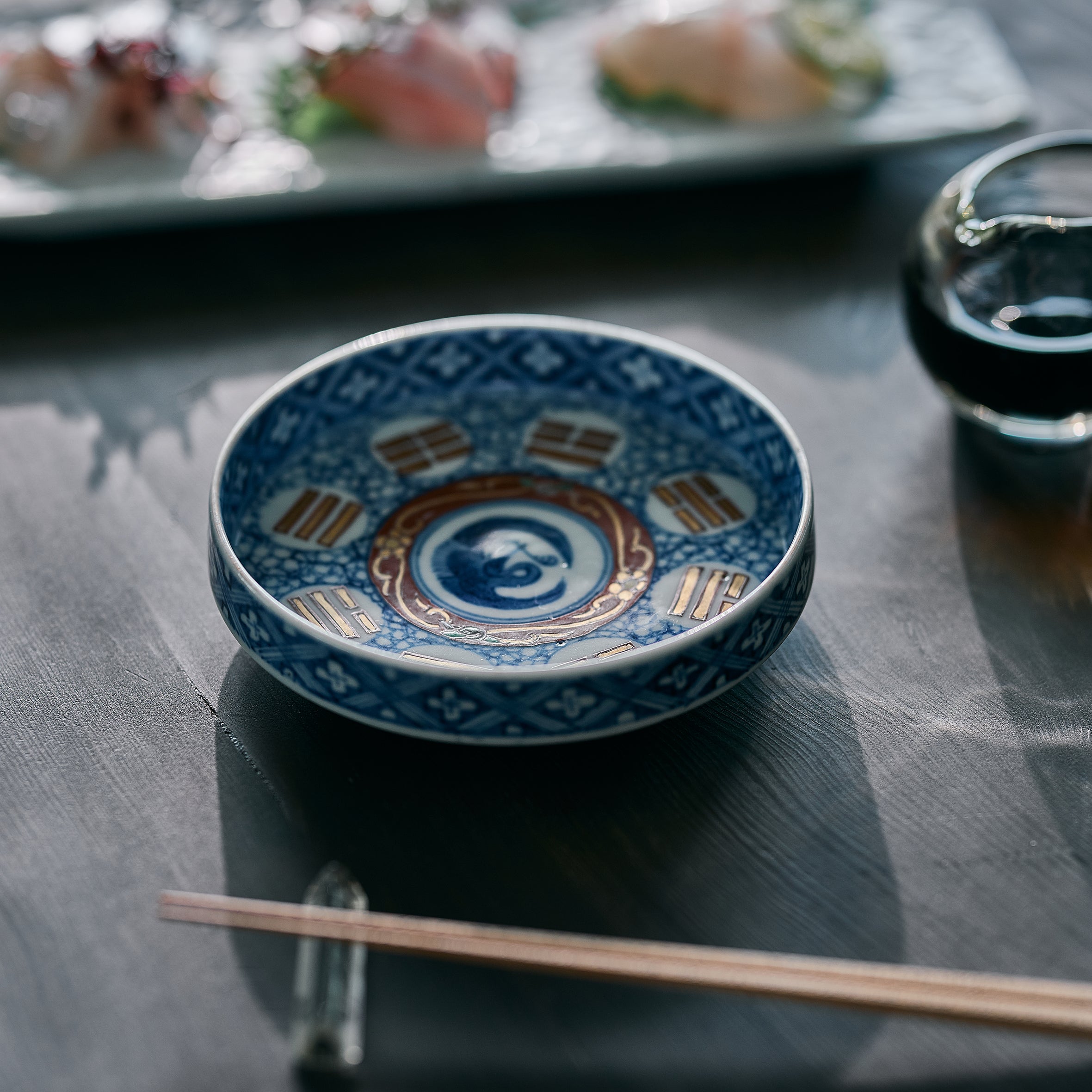 伊万里焼　大聖寺伊万里吉祥文様　鶴小皿