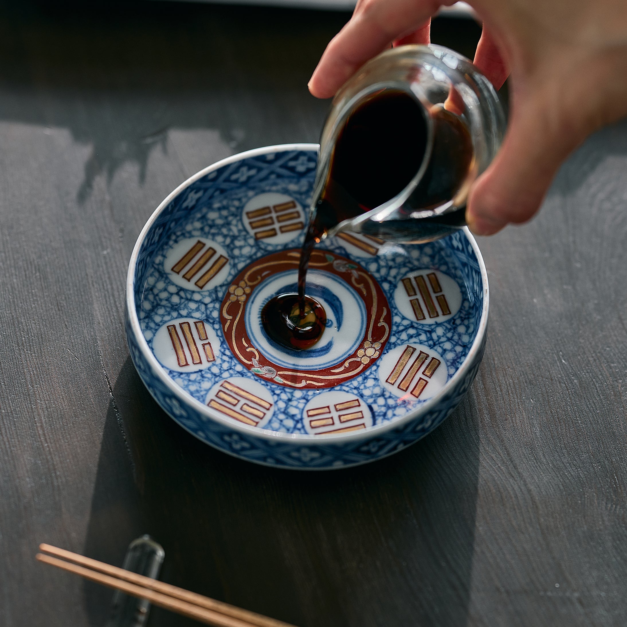 伊万里焼　大聖寺伊万里吉祥文様　鶴小皿