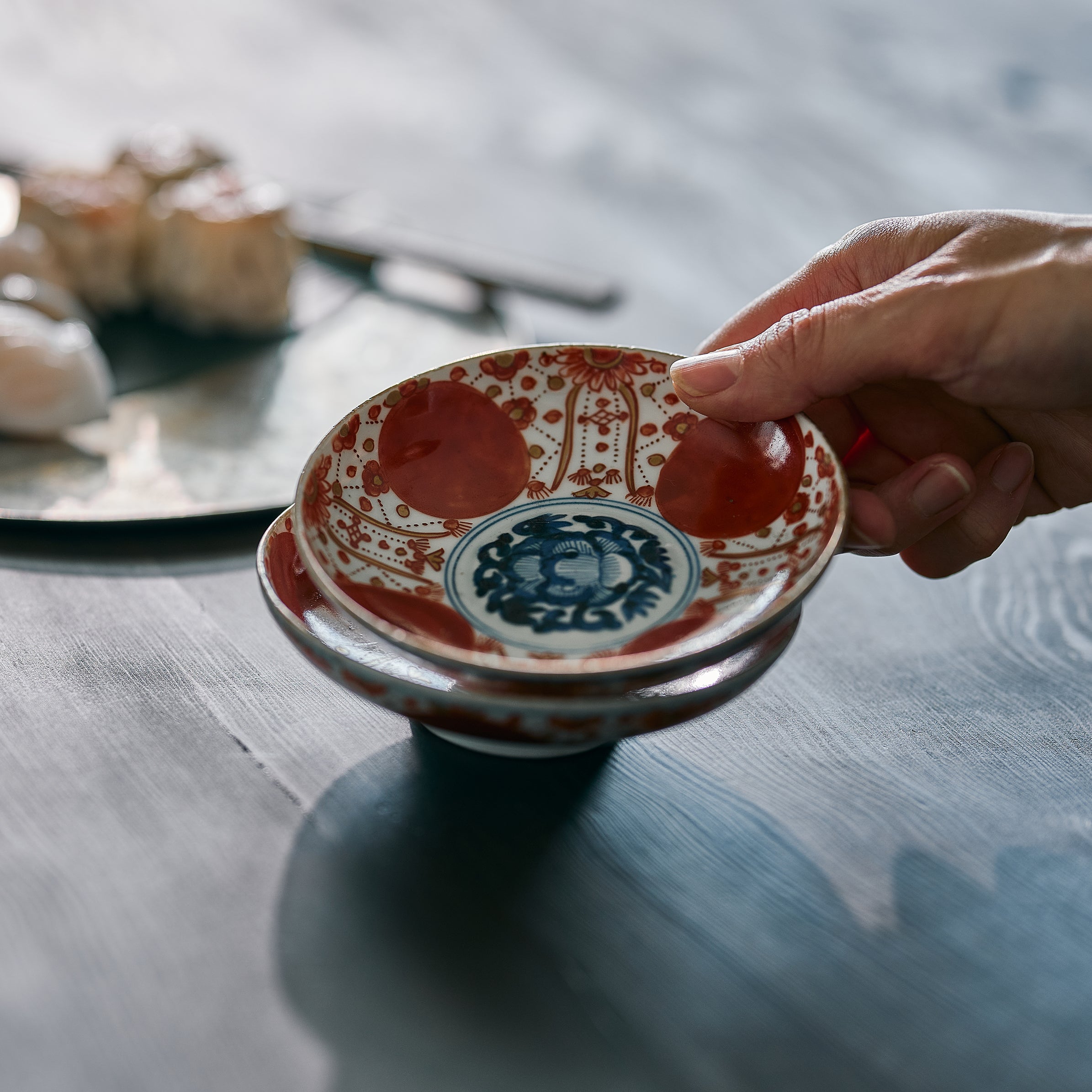 IMARI WARE AKADAMA SMALL PLATE Φ4.5 x H1.25n