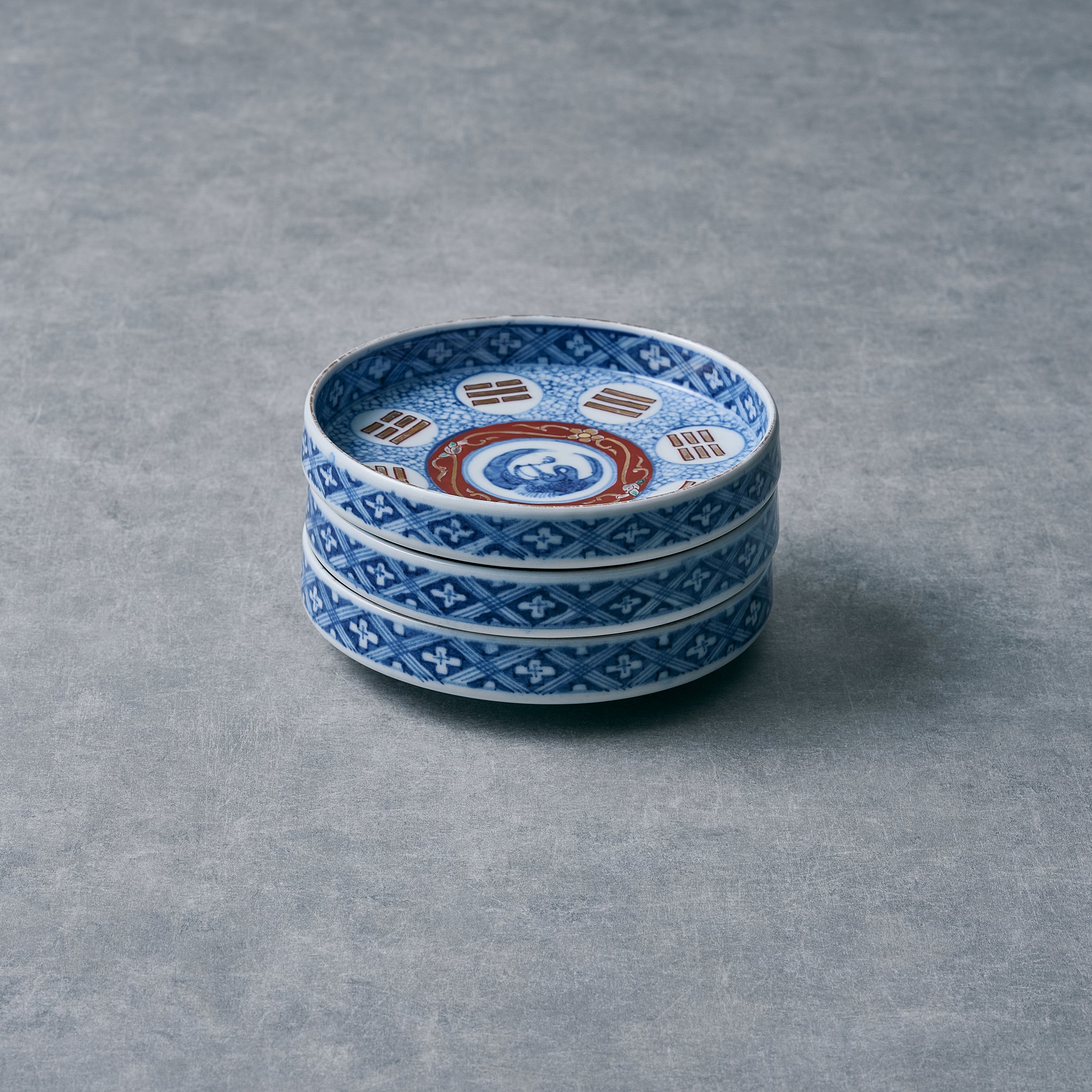 IMARI WARE 大聖寺伊万里吉祥文様鶴小皿
