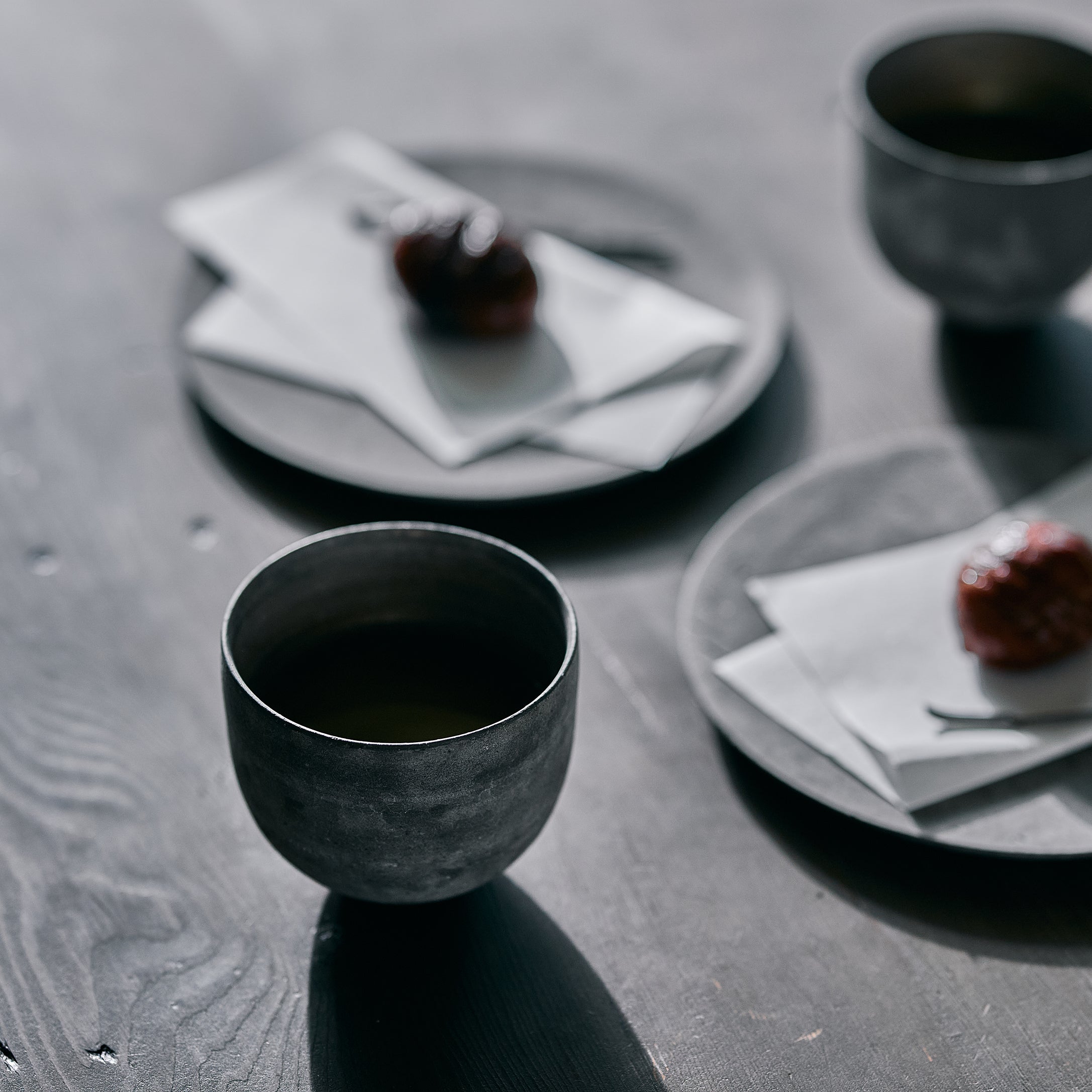 大森健司　銀彩カップ Φ9.0cm