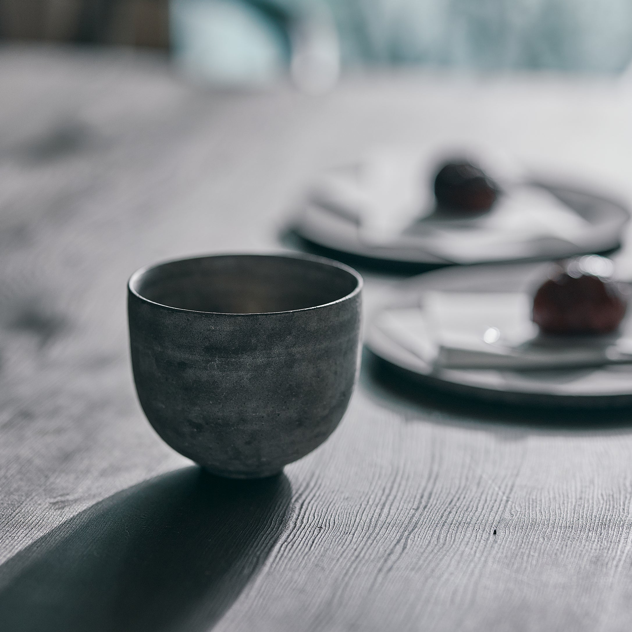 大森健司　銀彩カップ Φ9.0cm