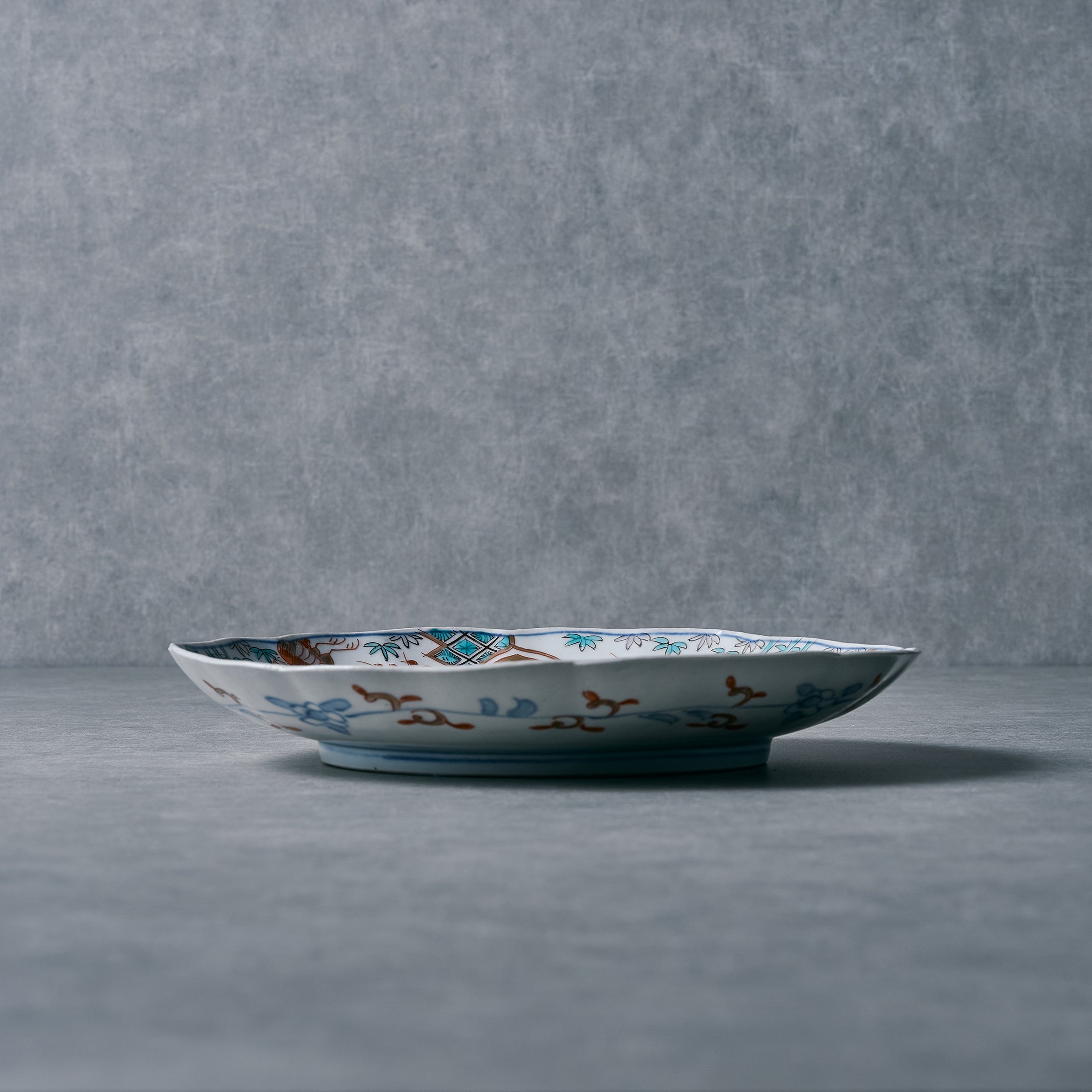 IMARI WARE 色鶴吉祥文七寸皿 /Φ8.46xH1.37n